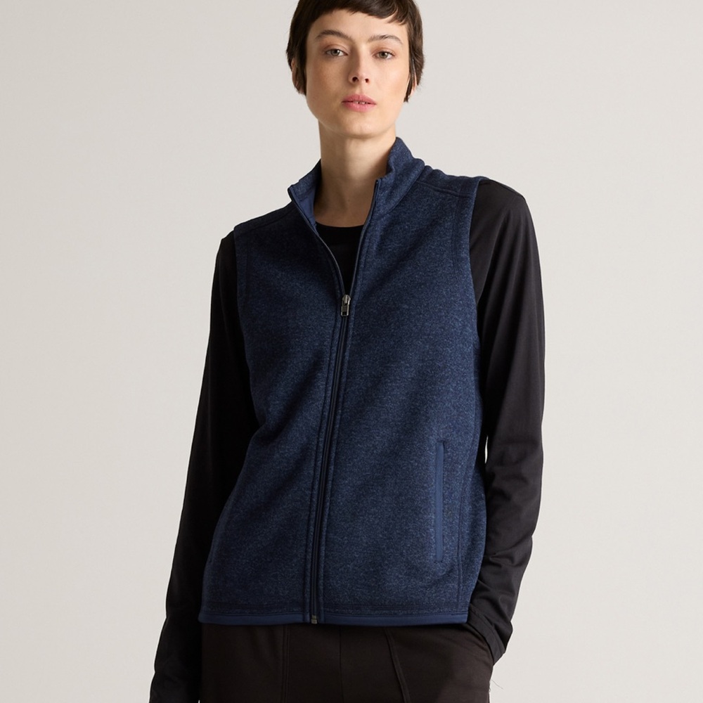 Quince Blue Zip-Up Sweater Vest Women’s Size Small